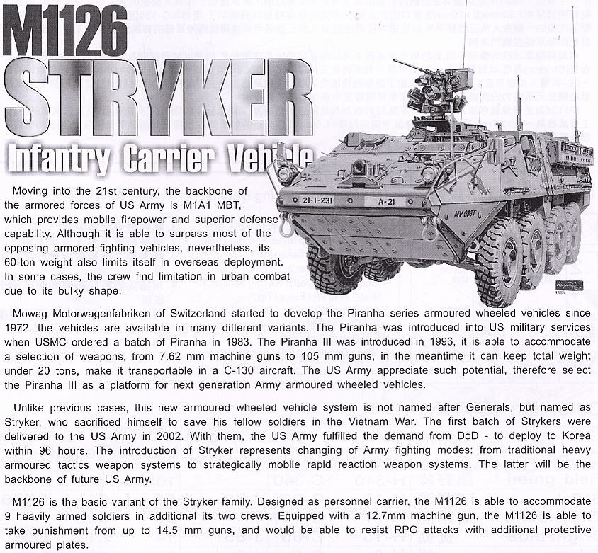 M1126 8x8 ICV Stryker (Plastic model) About item(Eng)1