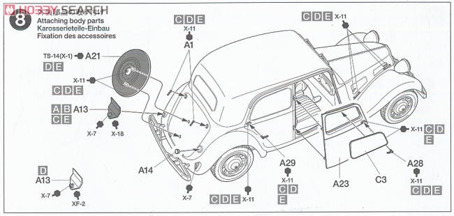 Citroen Traction 11CV (Plastic model) Assembly guide4
