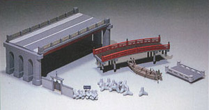 橋と小舟 (組み立てキット) (鉄道模型)