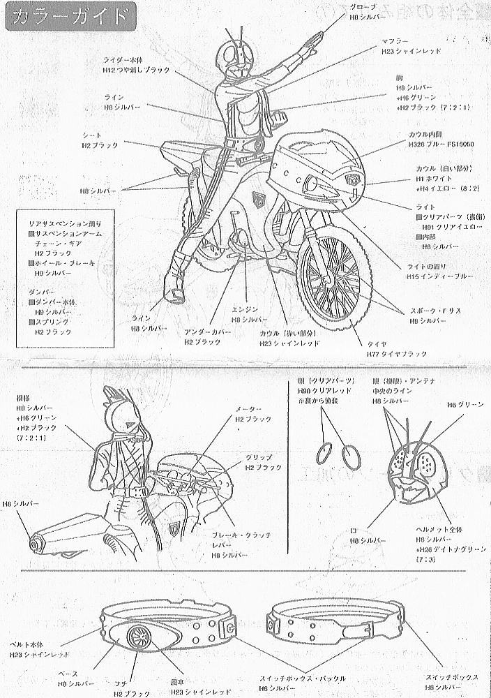 仮面ライダー1号＆新サイクロン号 (ガレージキット) 塗装1