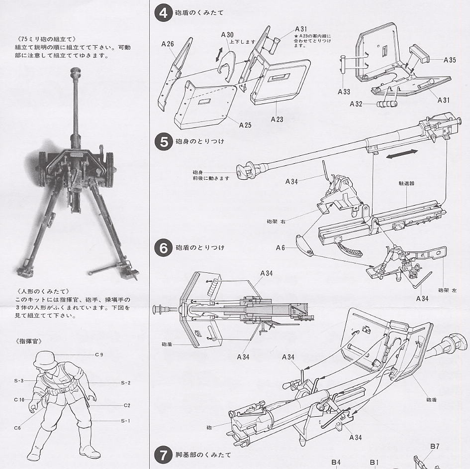 ドイツ 75mm対戦車砲 (プラモデル) 設計図2