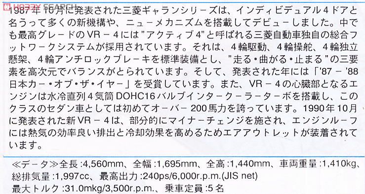 三菱 ギャラン VR-4 (プラモデル) 解説1
