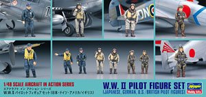 WW.II Pilot Figure Set (Japanese German U.S/British Pilot Figures) (Plastic model)