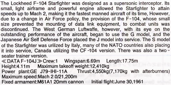 F-104J/CF-104 スターファイター(航空自衛隊/カナダ空軍) (プラモデル) 英語解説1