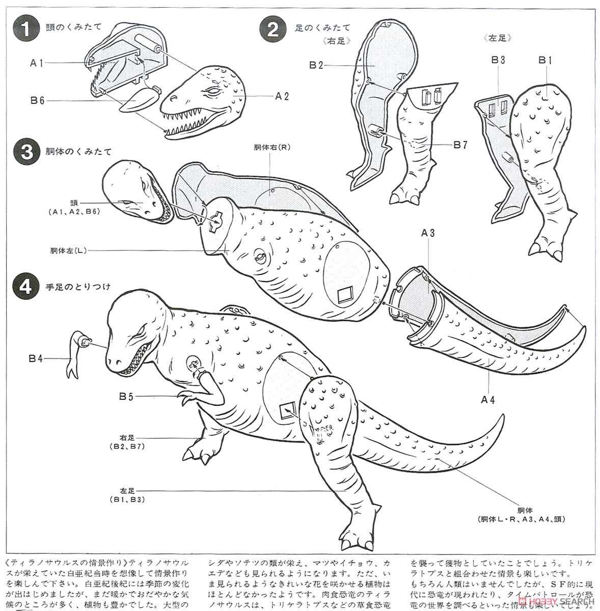 ティラノサウルス (プラモデル) 設計図1