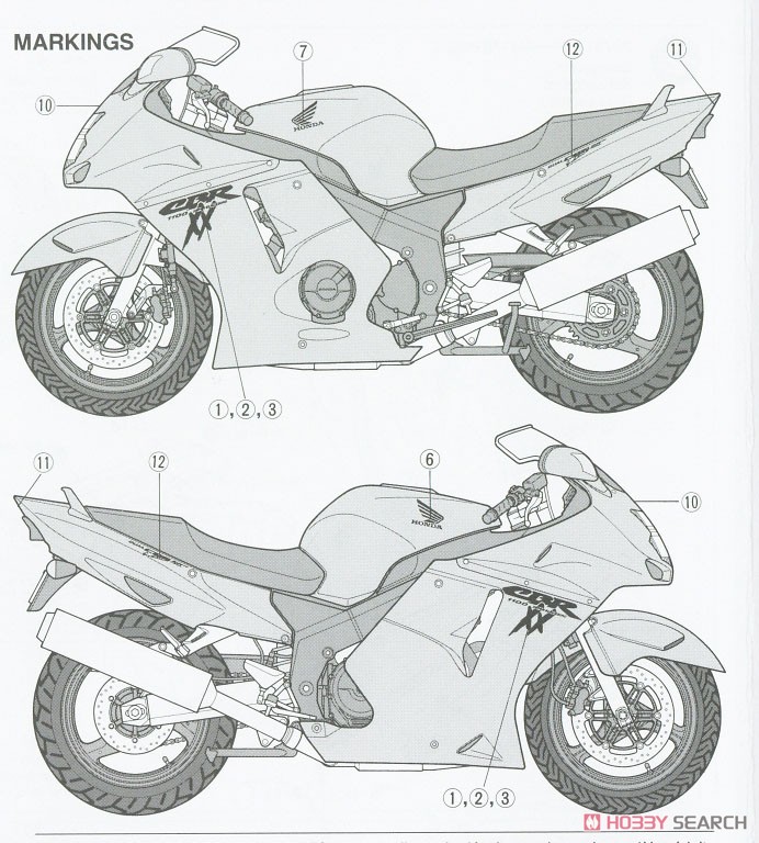 ホンダ CBR1100XX スーパーブラックバード (プラモデル) 塗装2