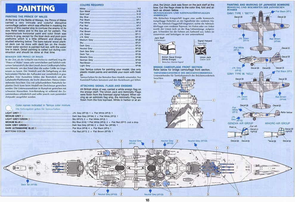 イギリス戦艦 プリンス・オブ・ウェールズ　(プラモデル) 英語塗装2