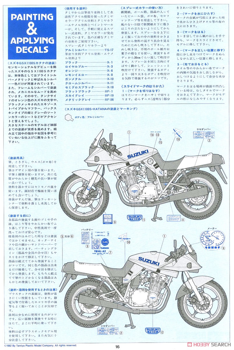 スズキ GSX1100S カタナ (プラモデル) 塗装1