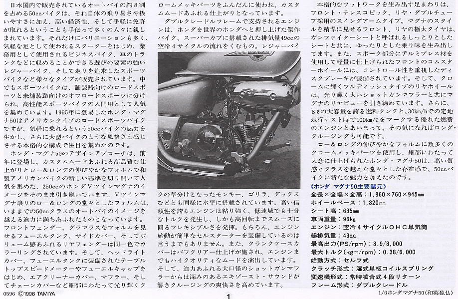 ホンダマグナ50 (プラモデル) 解説1