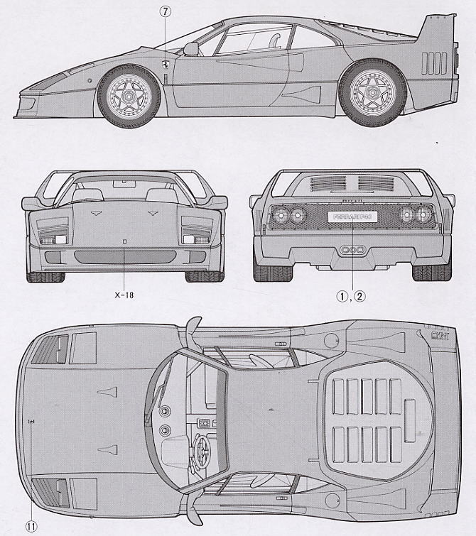 フェラーリ F40 (プラモデル) 塗装2