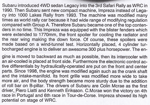 Subaru Impreza WRC `98 Monte Carlo (Model Car) About item(Eng)1