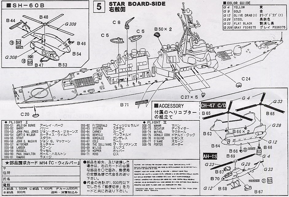 米国駆逐艦 カーティス・ウィルバー (プラモデル) 設計図4