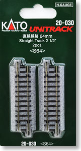 Unitrack Straight Track 64mm (2 1/2``) < S64 > (2pcs.) (Model Train)