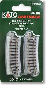 Unitrack Curved Track R249-15 degree (R9 3/4-15 degree) < R249-15 > (4pcs.) (Model Train)
