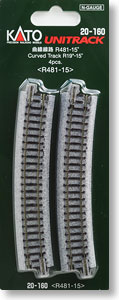 Unitrack Curved Track R481-15 (R19-15 degree) < R481-15 > (4pcs.) (Model Train)