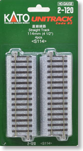 (HO) Unitrack Straight Track 114mm (4 1/2``) < S114 > (4pcs.) (Model Train)