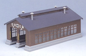 Wood 2-Stall Engine House Kit (Assembly Kit) (Model Train)