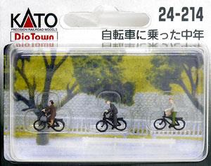 DioTown (N)人形 : 自転車に乗った中年 (鉄道模型)