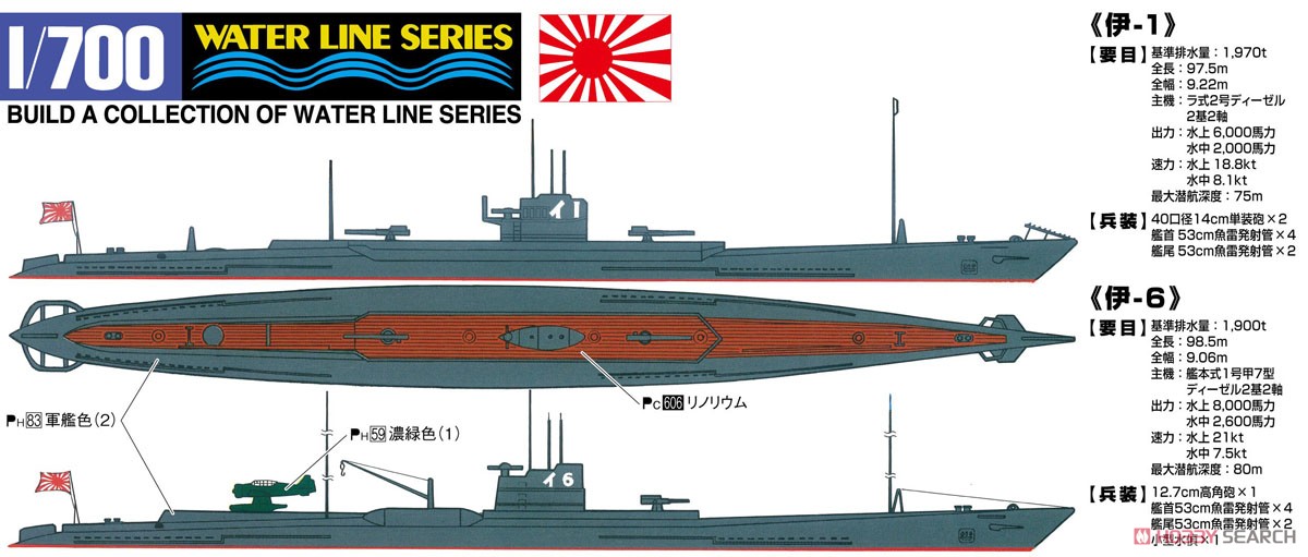 日本海軍 潜水艦 伊-1&伊-6 (プラモデル) 塗装3