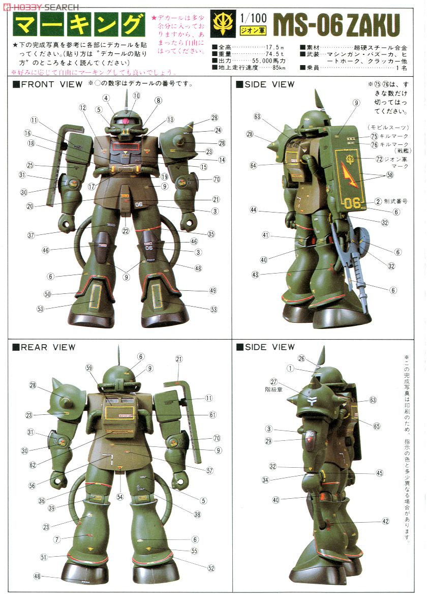 MS-06 量産型ザク (リアルタイプモデル) (1/100) (ガンプラ) 塗装2