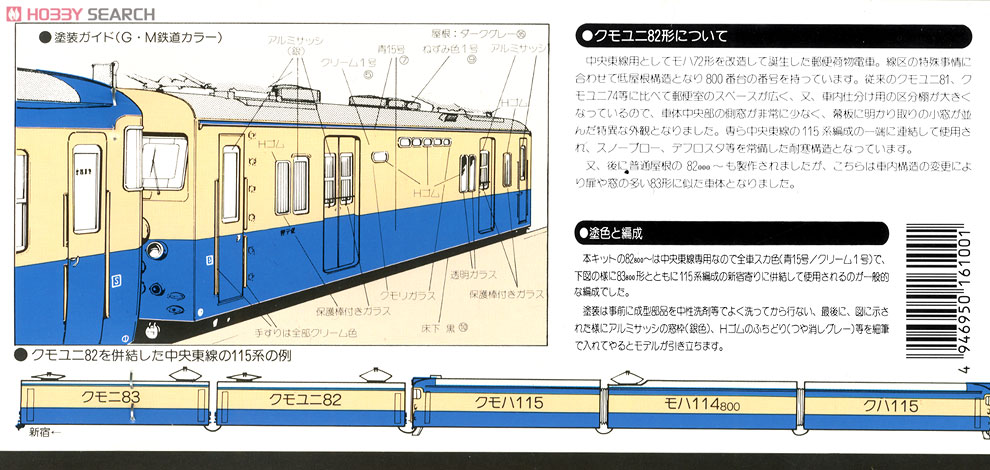 国鉄 クモユニ82形 郵便荷物電動車 (組み立てキット) (鉄道模型) 商品画像2