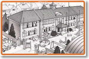 木造校舎の学校 (組み立てキット) (鉄道模型)