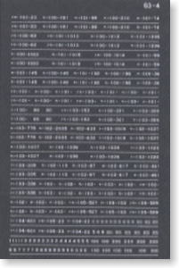 【 63-4 】 インレタ 白文字 (101系・103系用) (鉄道模型)