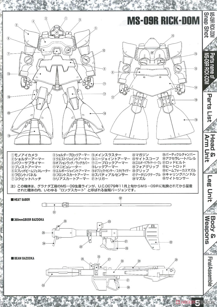 MS-09R リックドム (MG) (ガンプラ) 解説4