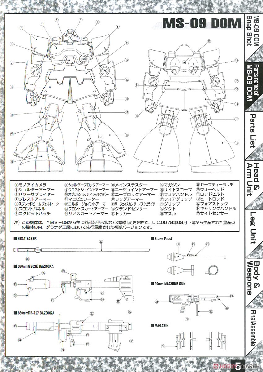 MS-09 ドム (MG) (ガンプラ) 解説4