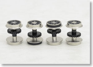 [ PW-001 ] Locomotive Wheel Dia. 7.6 w/Wheel Center & Gear (Silver) (4pcs.) (Model Train)