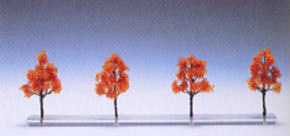 落葉樹 レッド (4本セット) (鉄道模型)
