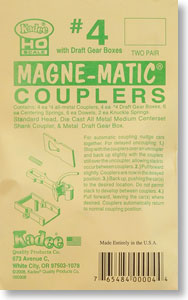 (HO) Magne-Matic(R) Couplers #4 All Metal Coupler & Draft Gear Box (2-pair) (Model Train)