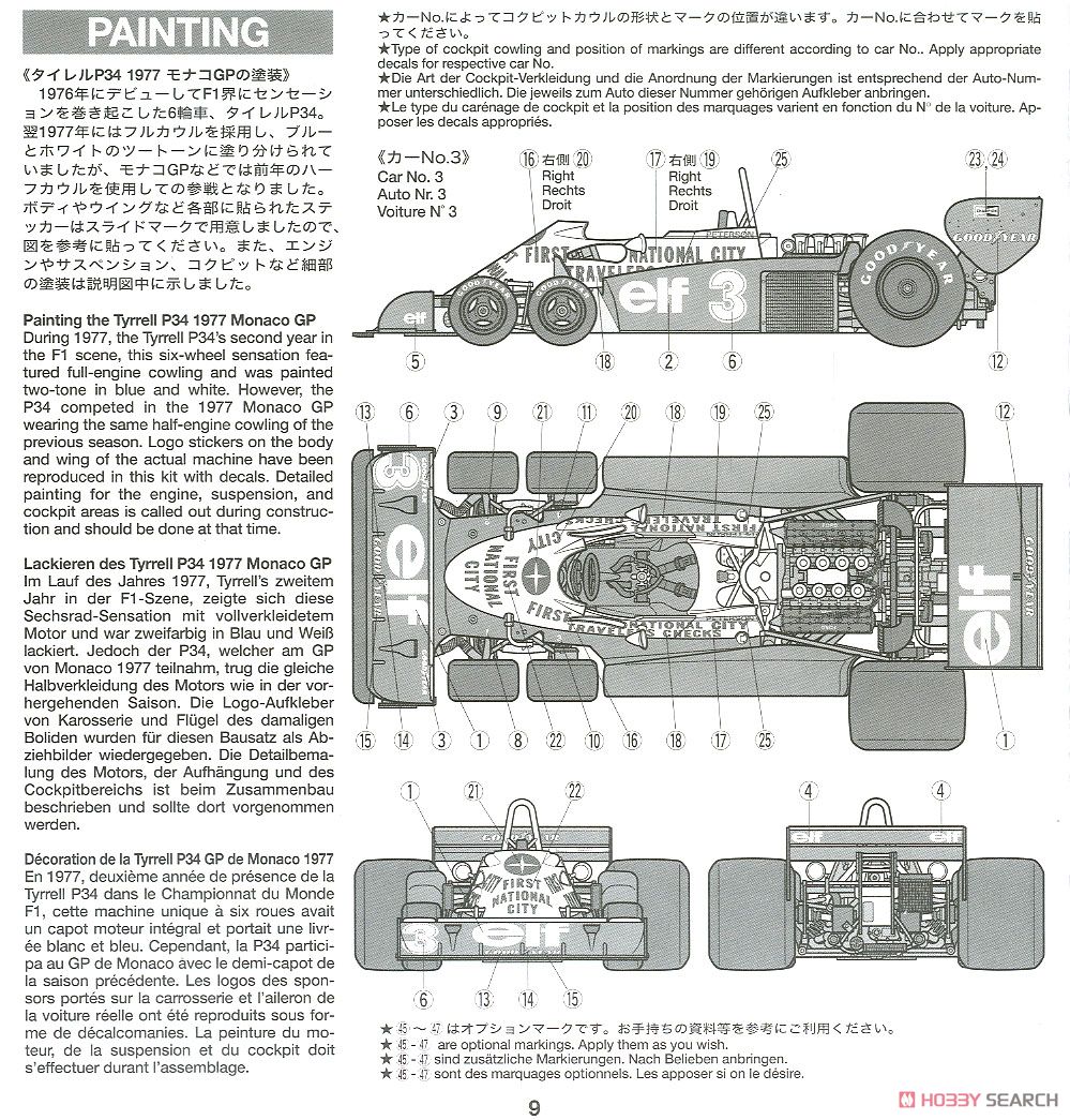 タイレル P34 1977 モナコGP (プラモデル) 塗装2