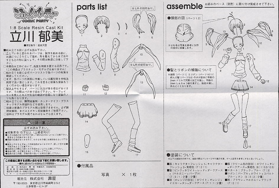 Tachikawa Ikumi (Resin Kit) Assembly guide1