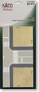 DioTown 4-Way Intersection Road Plates (Model Train)