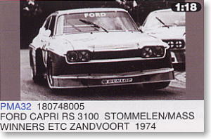FORD CAPRI RS 3100 STOMMELEN/MASS WINNERS ETC ZANDVOORT 1974 (ミニカー)