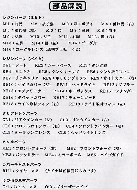 バイクミサト (ガレージキット) 設計図4
