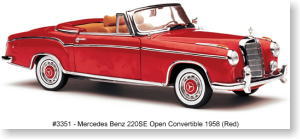 1958 メルセデスベンツ 220SE オープンコンバーチブル レッド (ミニカー)