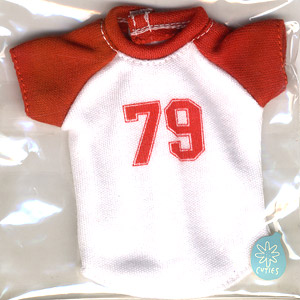 Raglan T-shirt (Red) (Fashion Doll)
