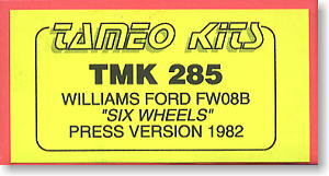 Williams Ford FW08B Six Wheels 1982 (Metal/Resin kit)