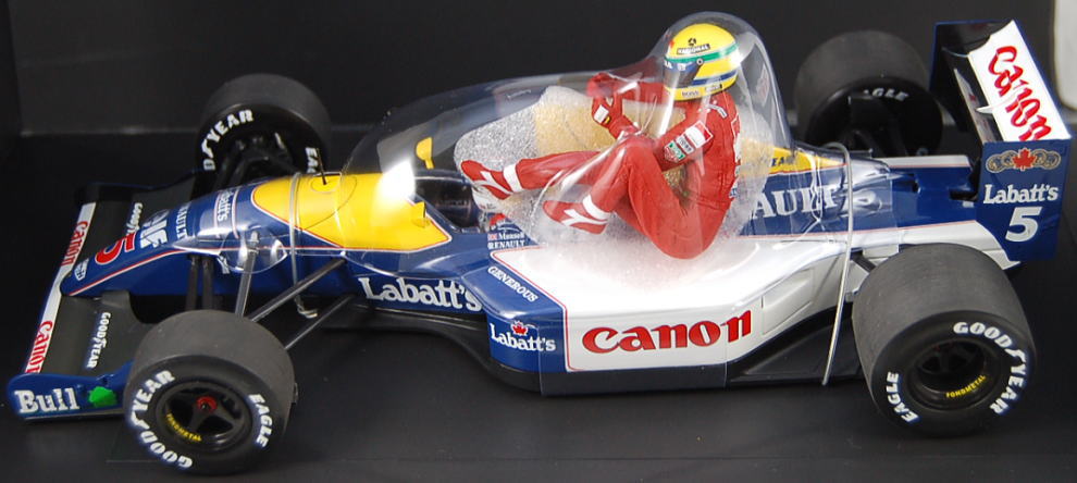 WILLIAMS RENAULT FW14 N.MANSELL WITH SENNA RIDING ON ENGINE COVER BRITISH GP JULY 14TH 1991 (ミニカー) 商品画像1
