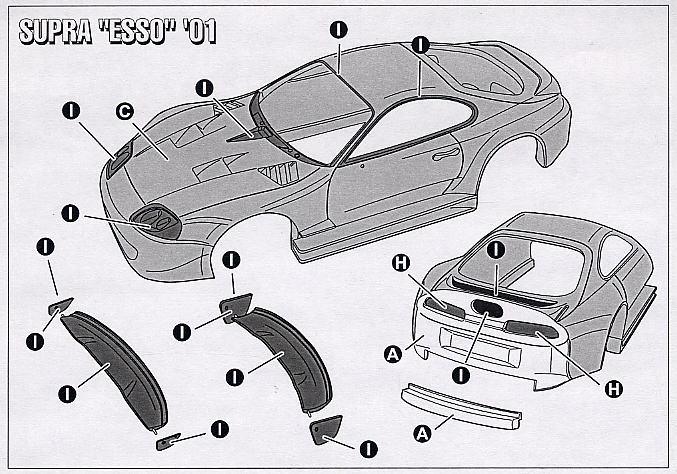 トヨタ エッソウルトラフロー スープラ JGTC`01 (レジン・メタルキット) 設計図4