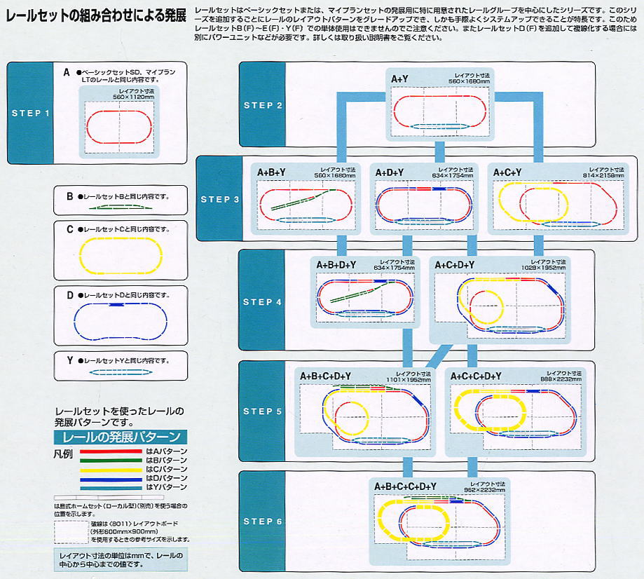 Fine Track レールセット Y字待避線セット (レールパターンY) (鉄道模型) 設計図2