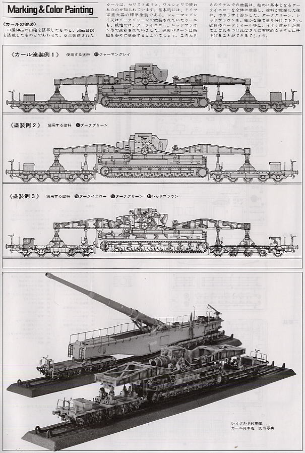 ドイツ600mm 自走臼砲カール 貨車付き (プラモデル) 塗装1