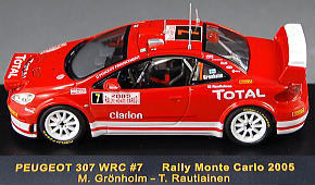 プジョー 307 WRC ナイトライト付 (2005年ラリー・モンテカルロ/No.7/M.グロンホルム) (ミニカー)