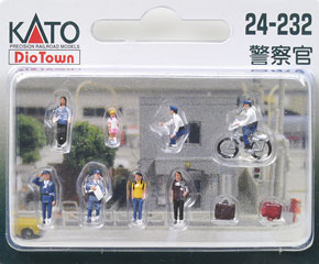DioTown (N) Figure : Policemen (8 pcs.) (Model Train)