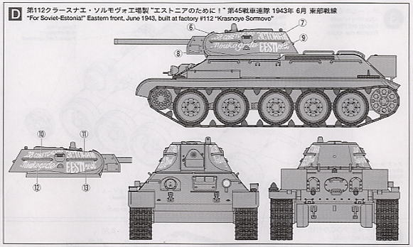 Russian Tank T-34/76 1941 Cast Turret (Plastic model) Color2