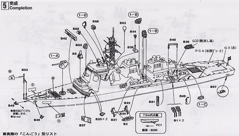 JMSDF Guided Missile Defense Destroyer Isokaze (DDG-175)(Movie Ver.) (Plastic model) Assembly guide4