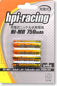 充電式ニッケル水素電池 Ni-MH 750mAh (単四型) (ラジコン)