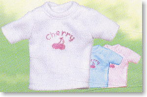 For 23cm Cherry Lame Print T-shirt (Saxe) (Fashion Doll)